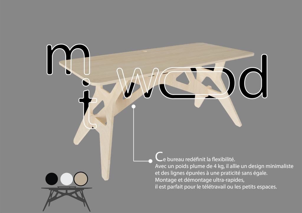 Bureau démontable en Bois